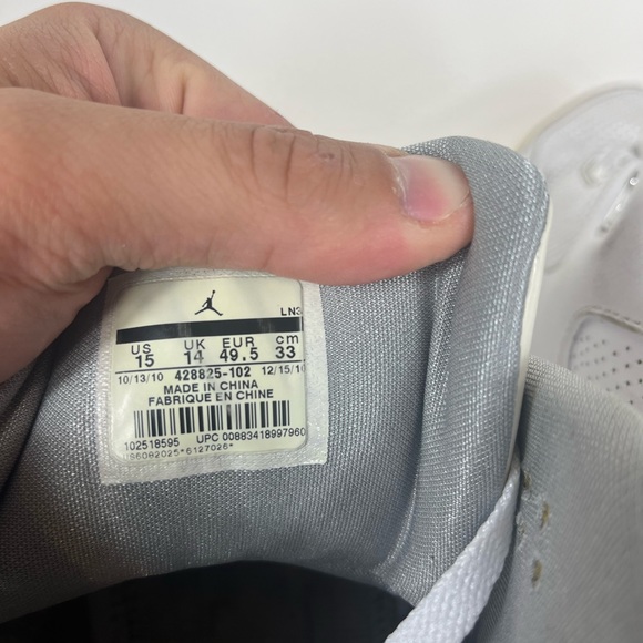 Jordan After Game 428825-102 White/ Metallic Silver CMNT GRY Mens Size 15 - Picture 7 of 10